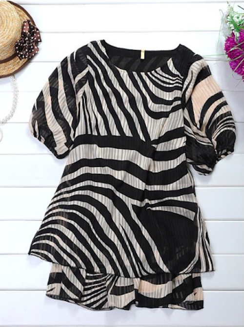 WD21485 Zebra Print Dress As Picture