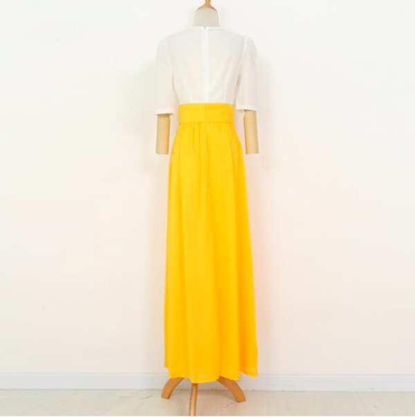 WD21501 Europe Elegant Dress Yellow