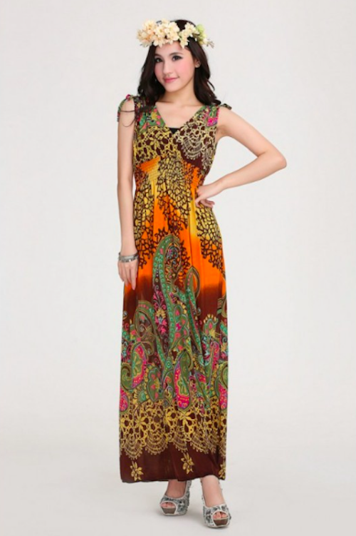 WD21505 Bohemia Design Dress Orange