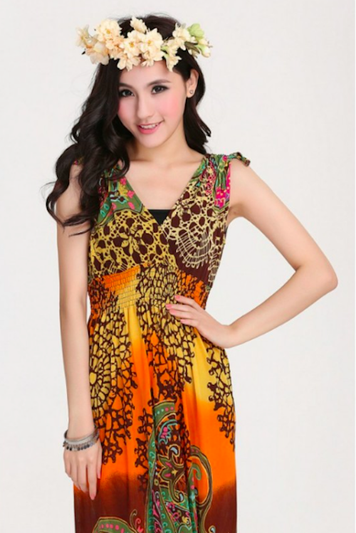 WD21505 Bohemia Design Dress Orange