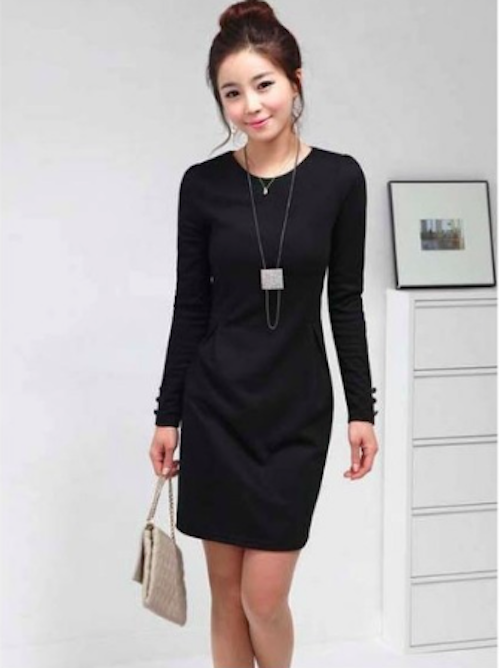 WD21509 Casual Design Dress Black