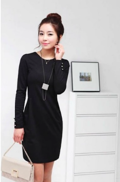 WD21509 Casual Design Dress Black