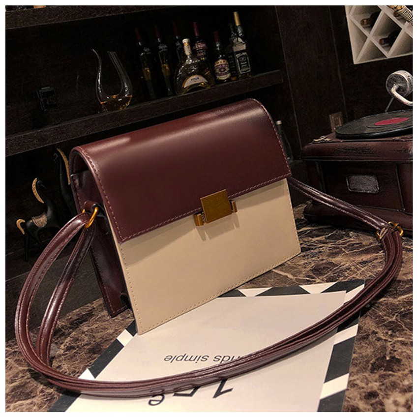 KW80317 Casual Fashion Bag Dark Brown Cream