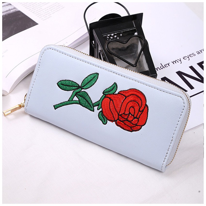 KW80339 Ladies Rose Style Purse Light Blue