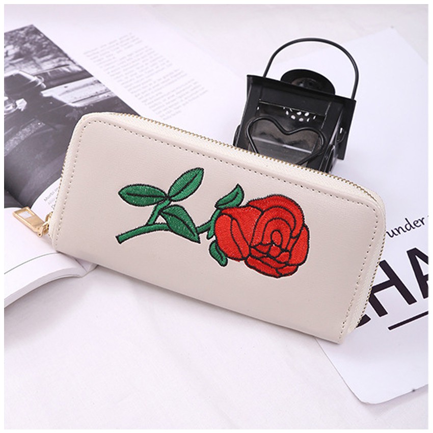 KW80339 Ladies Rose Style Purse White