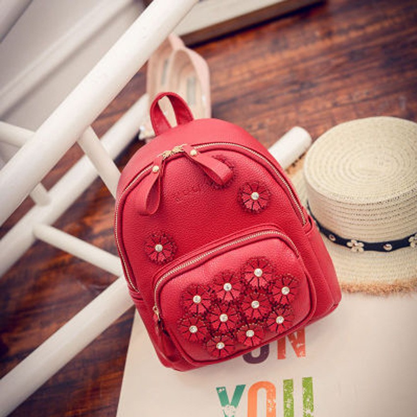 KW80341 Flowers Cute Backpack Red