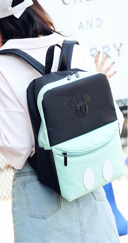 KW80348 Cute Mickey Travel Backpack Light Blue