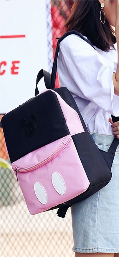 KW80348 Cute Mickey Travel Backpack Light Pink