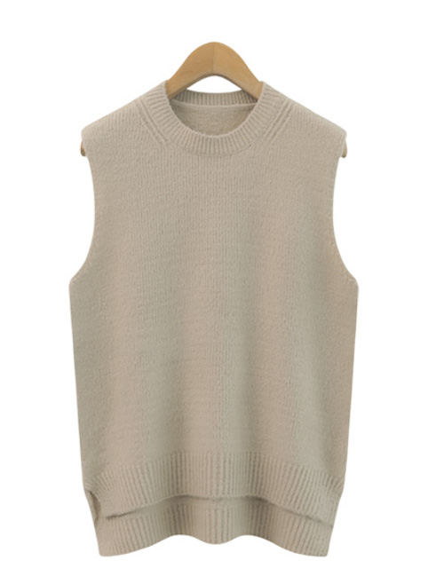 KB10110 Sleeveless Knit Top Beige