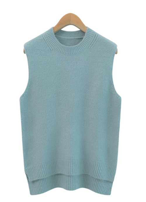 KB10110 Sleeveless Knit Top Blue