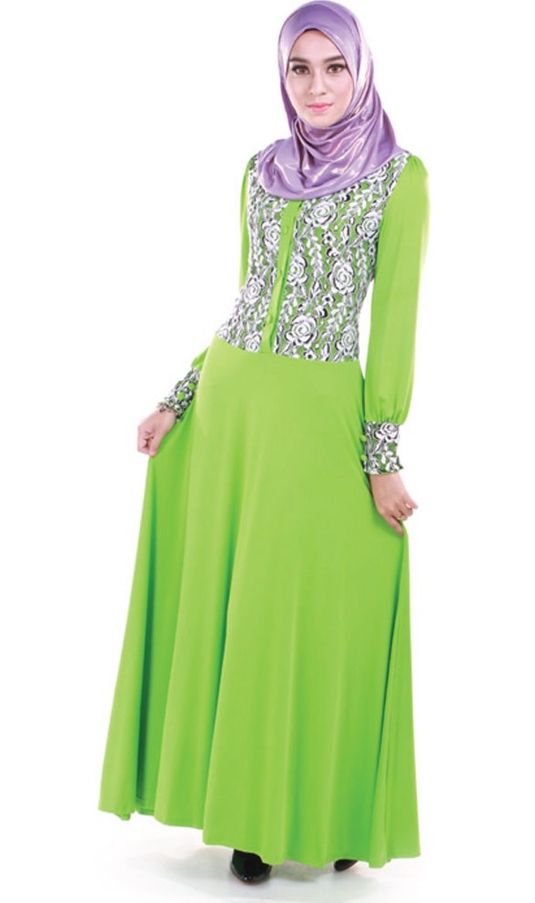 MH070 Fashion Jubah Soft Green