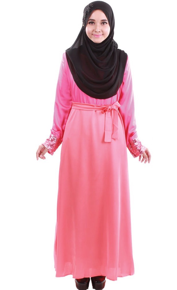 MH071 Stylish Jubah Navy Pink