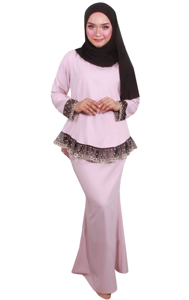 MH072 Pretty Baju Kurung Soft Pink