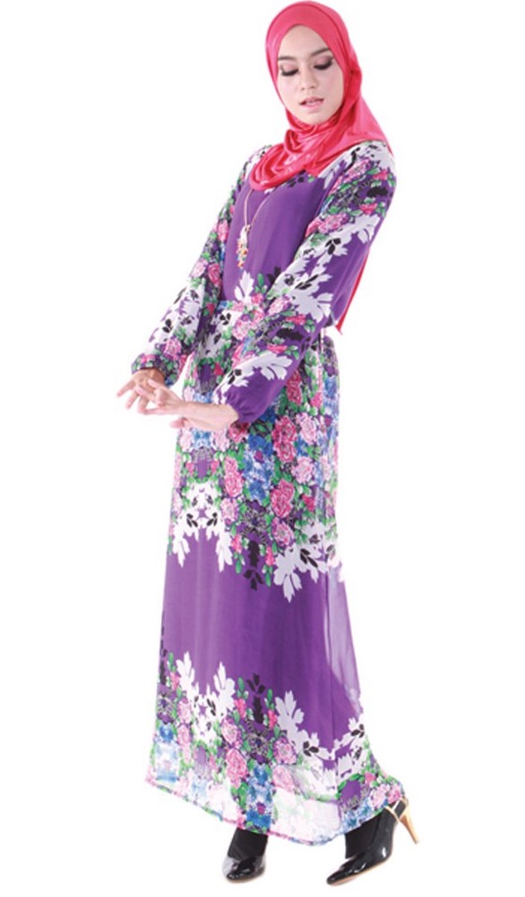 MH095 Floral Jubah Purple