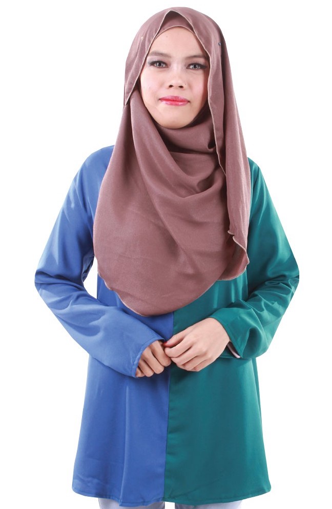 MH109 Fashion Blouse Navy Green