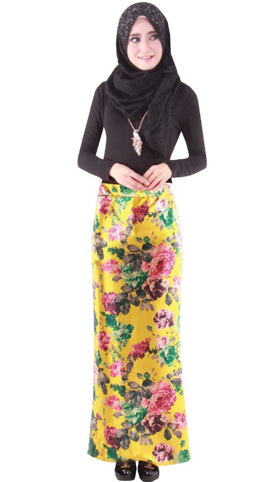 MH117 Floral Skirt Yellow