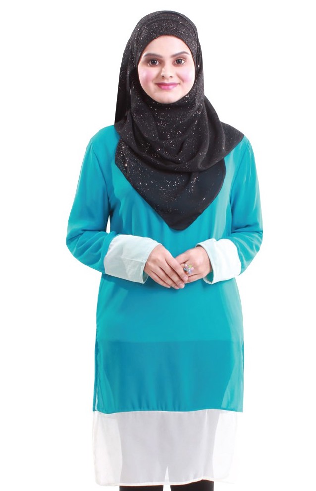 MH119 Fashion Long Blouse Turquoise