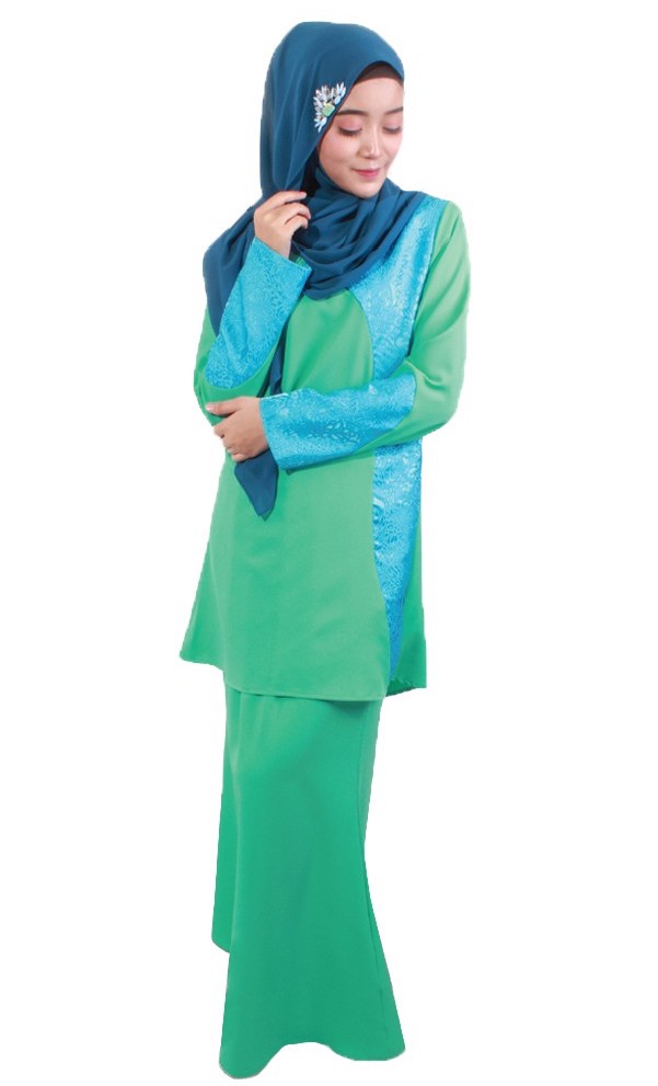 MH123 Charming Baju Kurung Soft Green