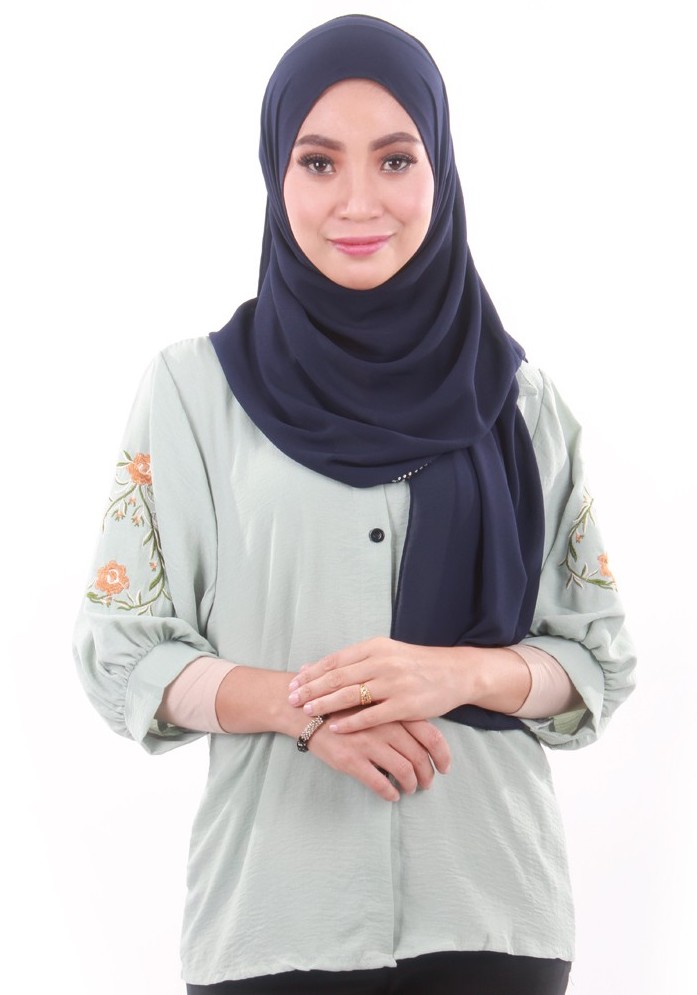 MH134 Embroidery Blouse Soft Green