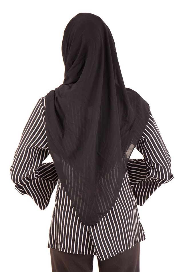 QA-401 Muslimah Striped Blouse Black