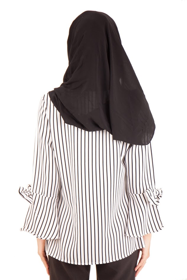 QA-401 Muslimah Striped Blouse White