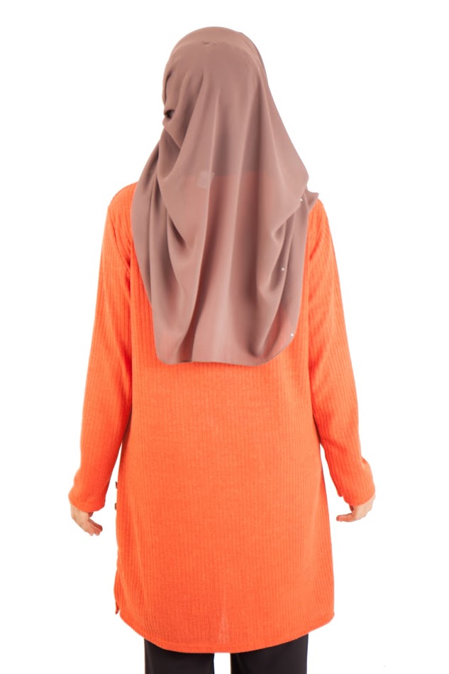 QA-402 Embroidery Muslimah Top Orange