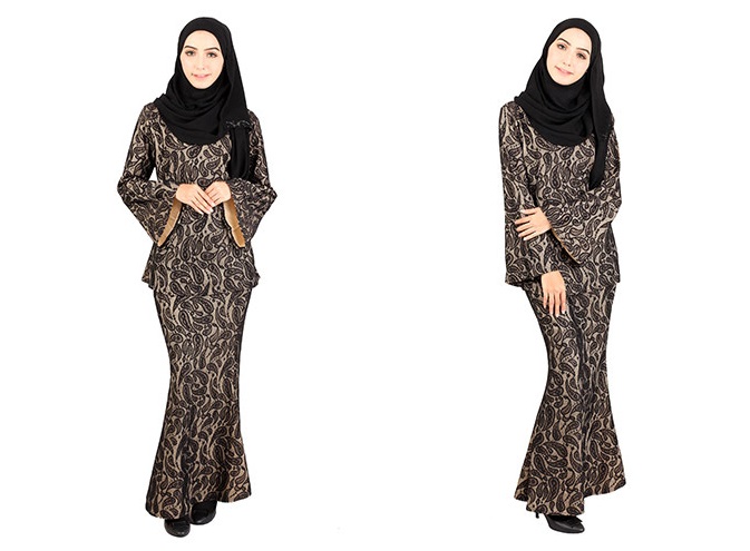 QA-405 Modern Lace Baju Kurung Black