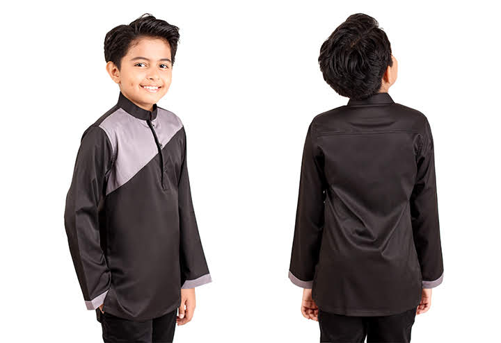 QA-409 Kids Kurta Collection Black