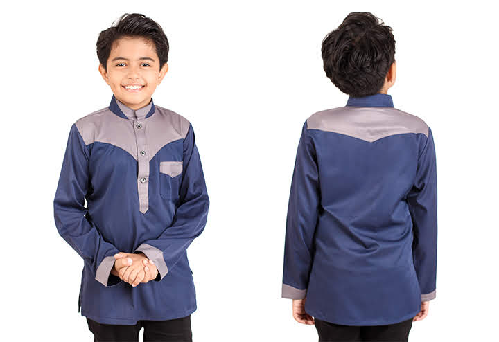 QA-410 Kids Fashion Kurta Blue