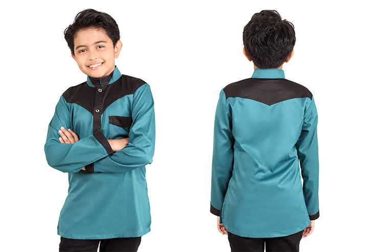 QA-410 Kids Fashion Kurta Green