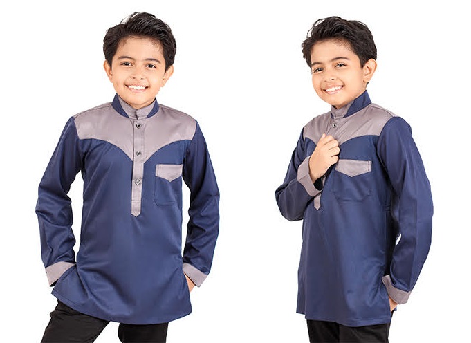 QA-410 Kids Fashion Kurta Blue