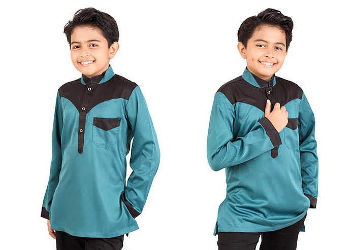 QA-410 Kids Fashion Kurta Green