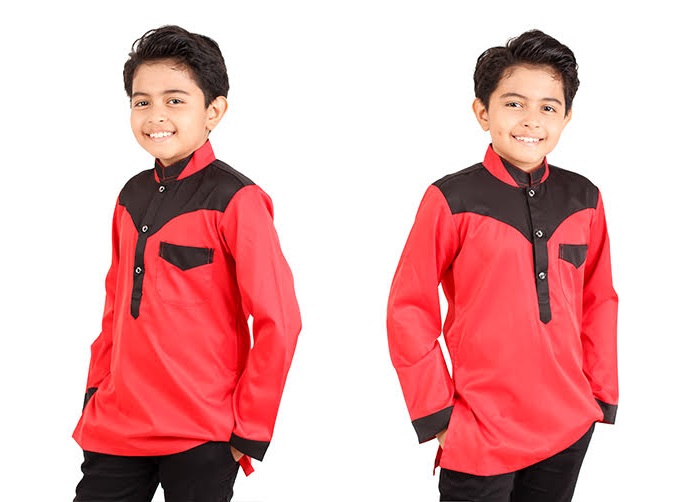 QA-410 Kids Fashion Kurta Red