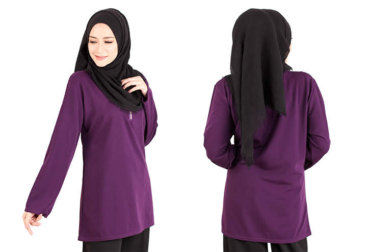 QA-411 Women Muslimah Blouse Purple