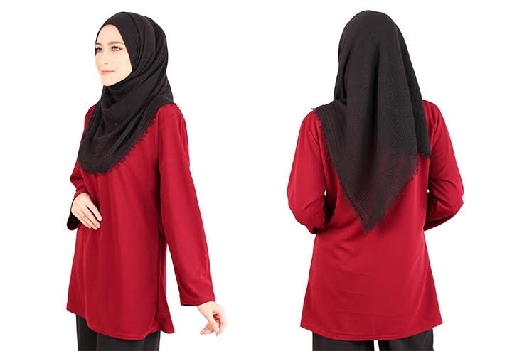 QA-411 Women Muslimah Blouse Red