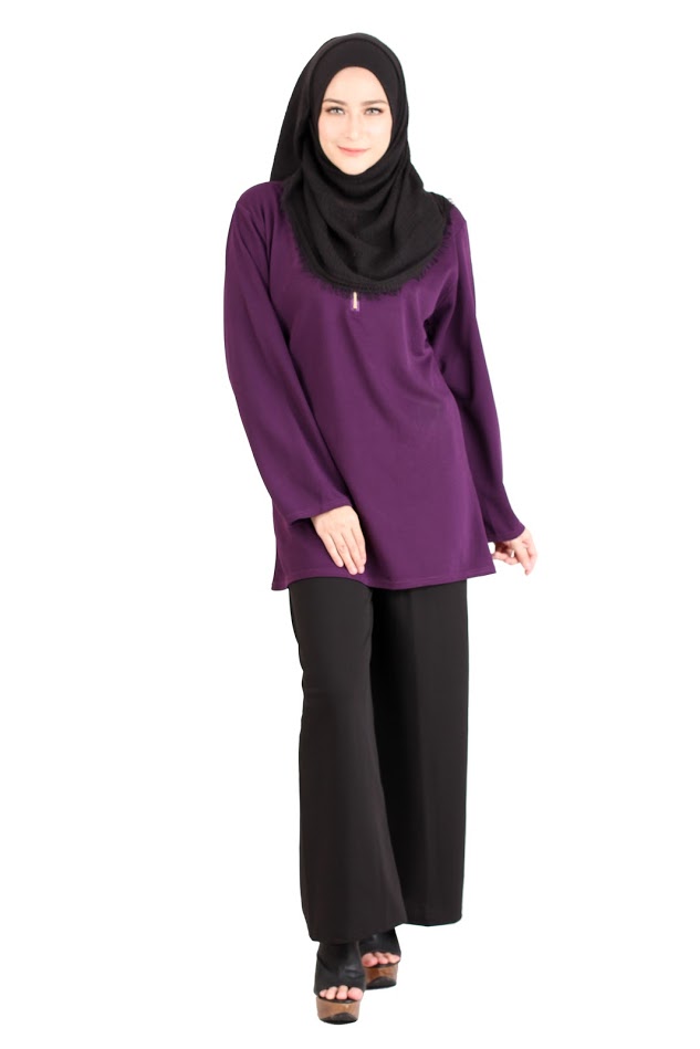 QA-411 Women Muslimah Blouse Purple