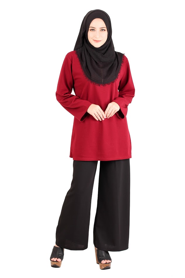 QA-411 Women Muslimah Blouse Red