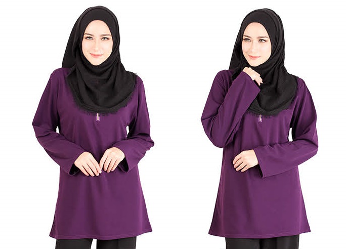 QA-411 Women Muslimah Blouse Purple