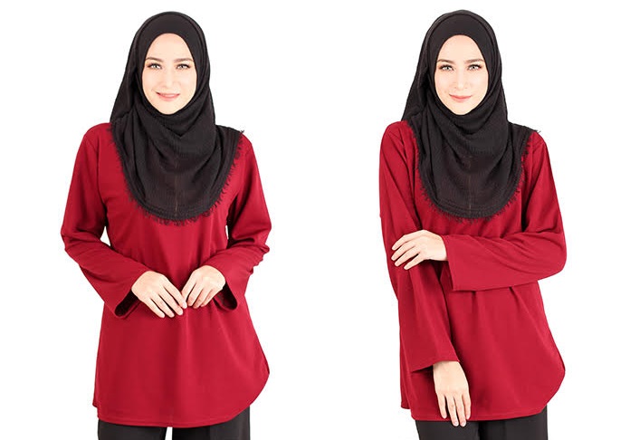 QA-411 Women Muslimah Blouse Red