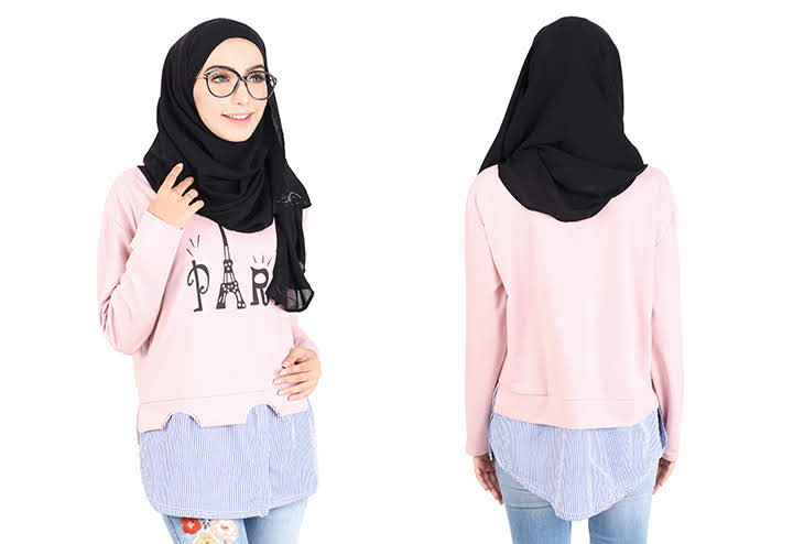 QA-412 Women Long Sleeves Blouse Pink