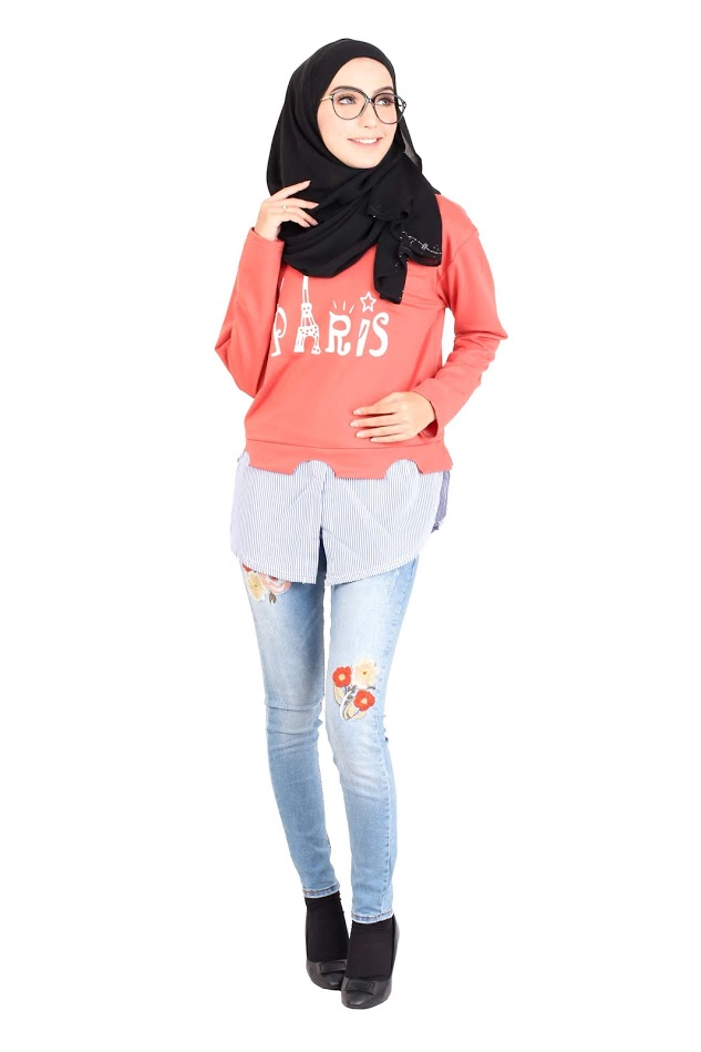 QA-412 Women Long Sleeves Blouse Coral