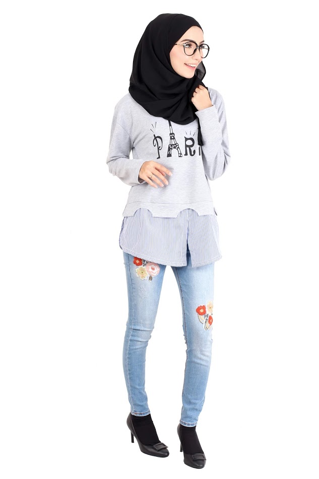 QA-412 Women Long Sleeves Blouse Grey