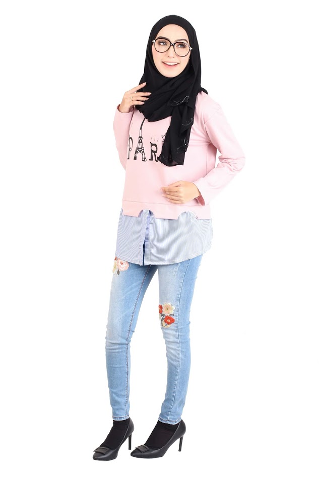 QA-412 Women Long Sleeves Blouse Pink