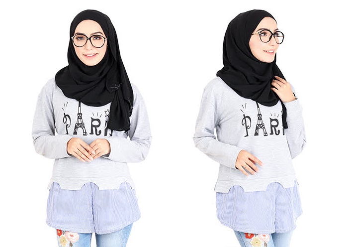 QA-412 Women Long Sleeves Blouse Grey