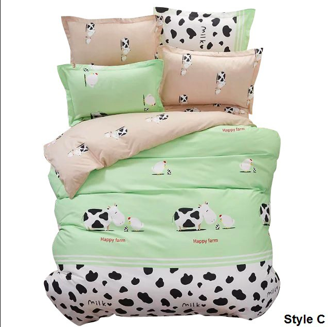 HL1001 Cute 3 in 1 Queen Fitted Bedsheet Set C