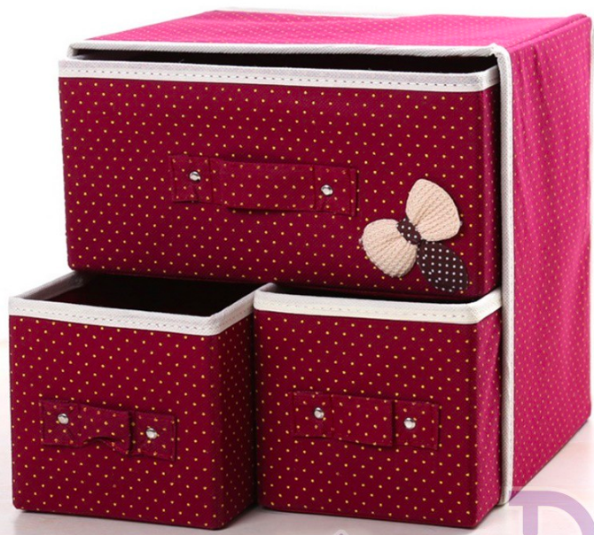 HL1011 3 in 1 DIY Storage Box Maroon