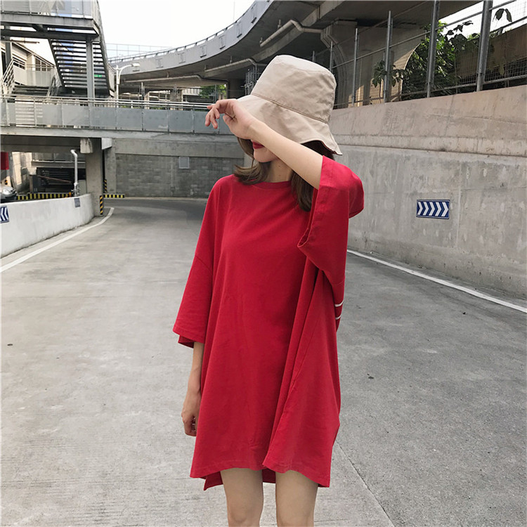 VW12311 Fashion Oversize Top Red