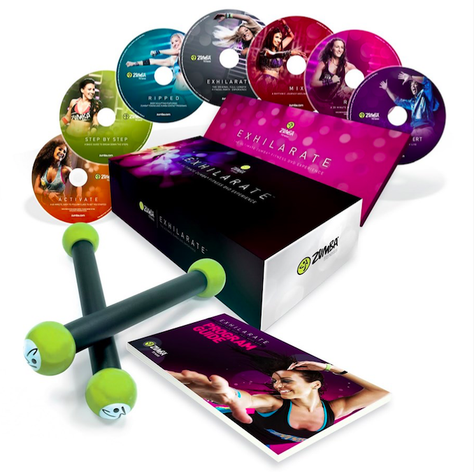 SB-201 Zumba Fitness Exhilarate Body Shaping System DVD Set + Toning Sticks