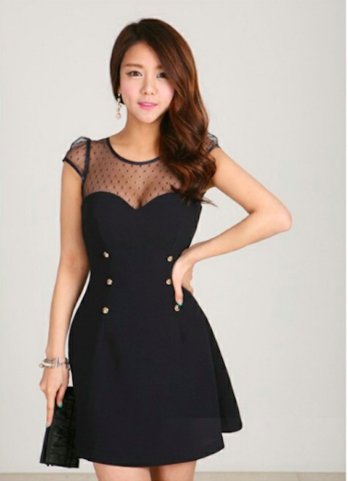 WD21524 Pretty A-Line Dress Black