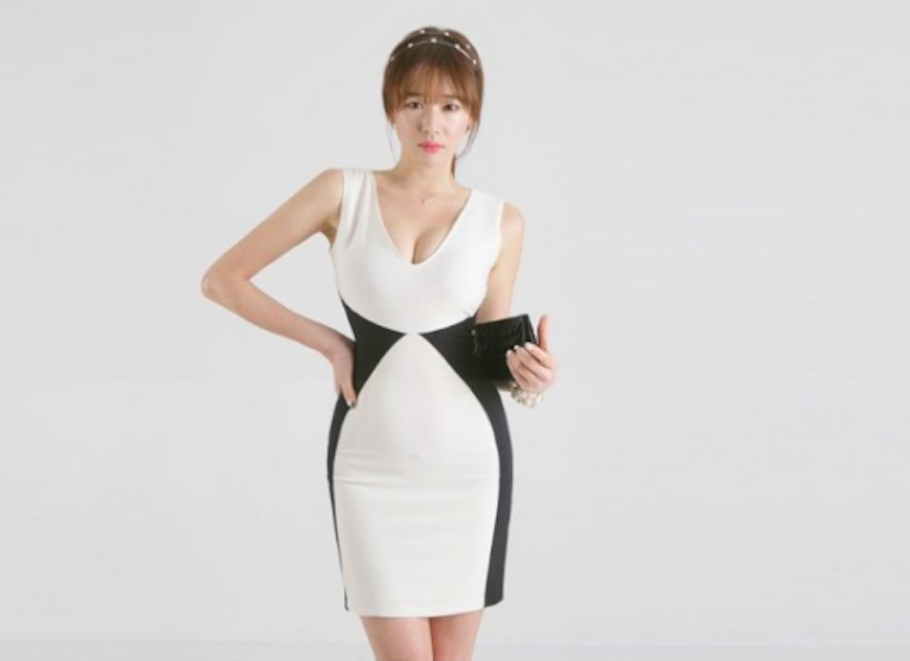 WD21525 Plunge Bodycon Dress White